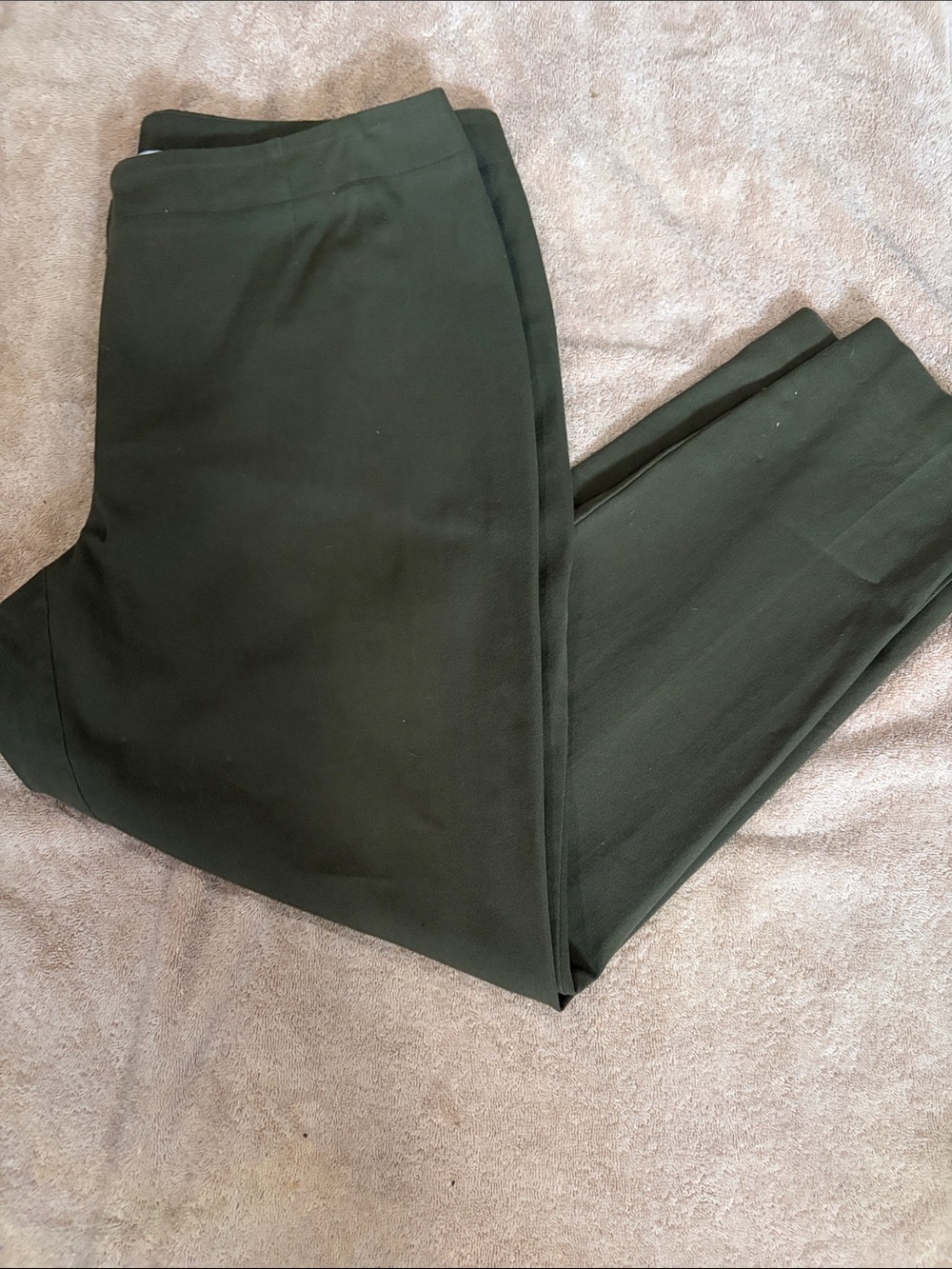 Chico's Dark Green Straight-Leg Women's Trousers